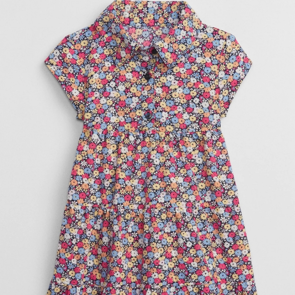 BabyGap Print Tiered shirt dress floral 6-12 months